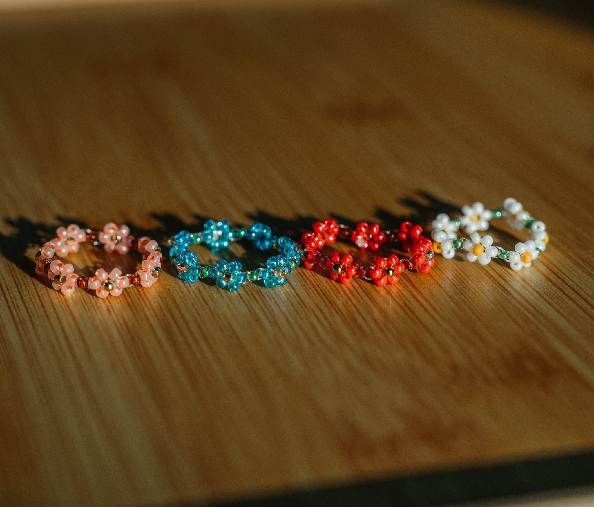 seed bead flower ring Beaded Flower Rings – Hello Bella LLC