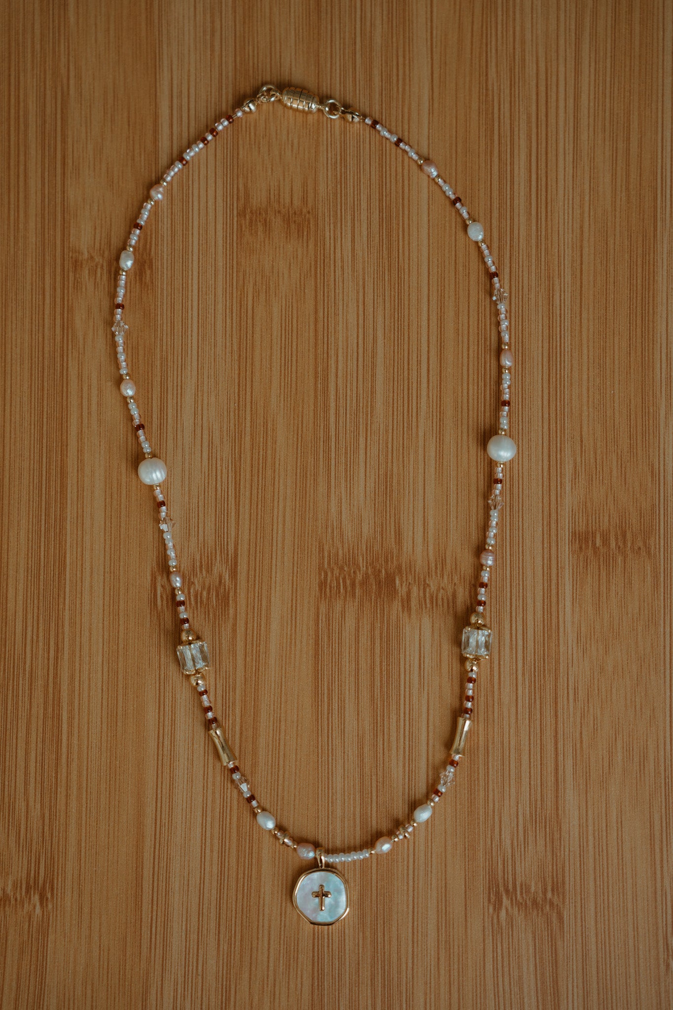 I'm Redeemed Golden Amber Cross NecklaceWebster Wax Company