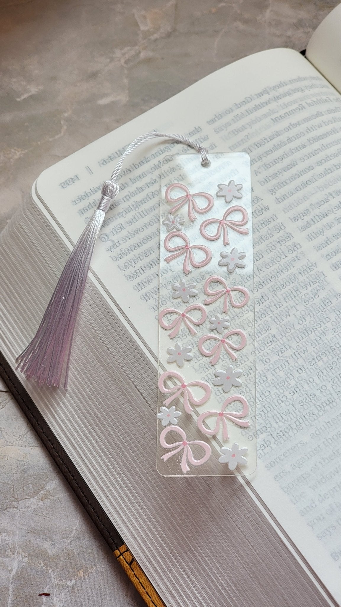 Pink Bow and Flower BookmarkWebster Wax Company