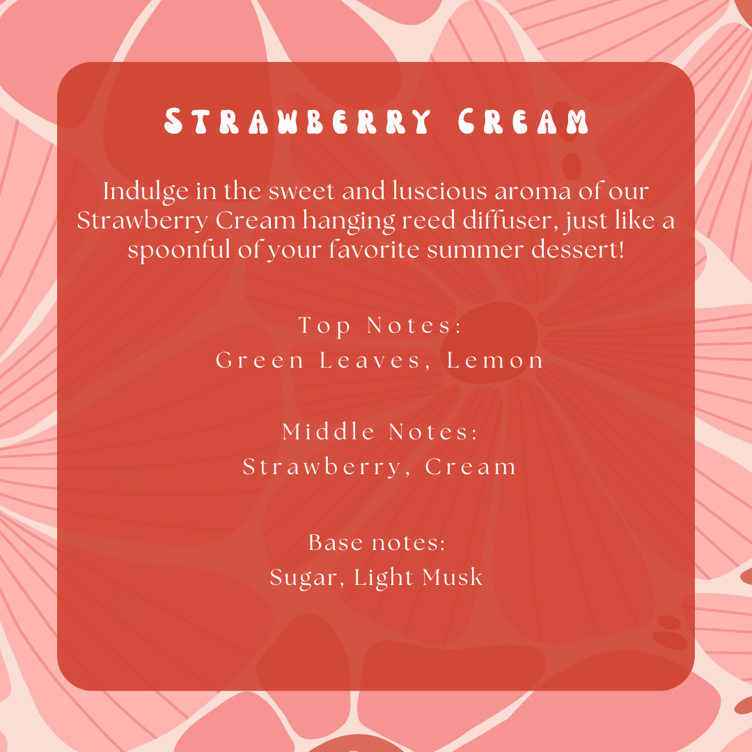 Strawberry Cream Hanging Reed DiffuserWebster Wax Company