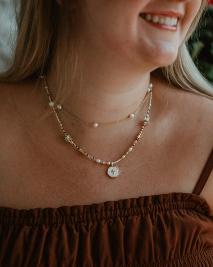 I'm Redeemed Golden Amber Cross NecklaceWebster Wax Company