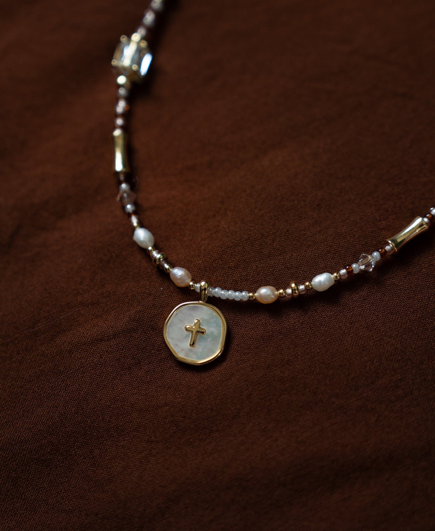 I'm Redeemed Golden Amber Cross NecklaceWebster Wax Company