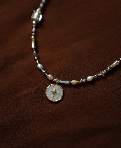 I'm Redeemed Golden Amber Cross NecklaceWebster Wax Company