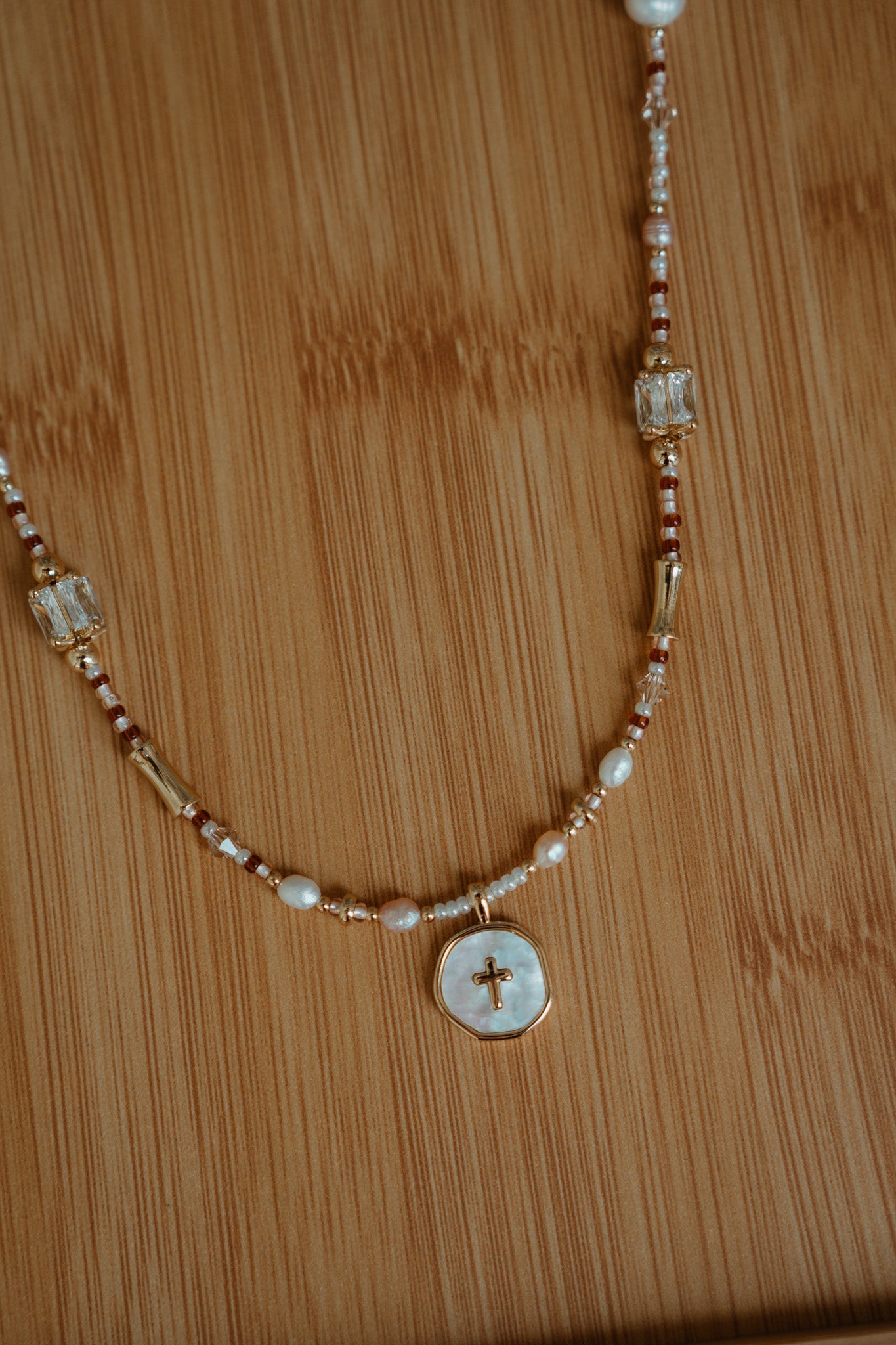 I'm Redeemed Golden Amber Cross NecklaceWebster Wax Company