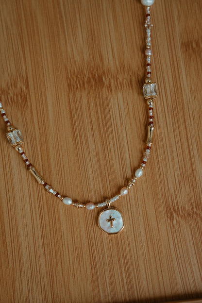 I'm Redeemed Golden Amber Cross NecklaceWebster Wax Company