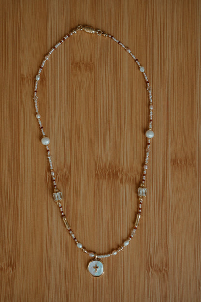 I'm Redeemed Golden Amber Cross NecklaceWebster Wax Company