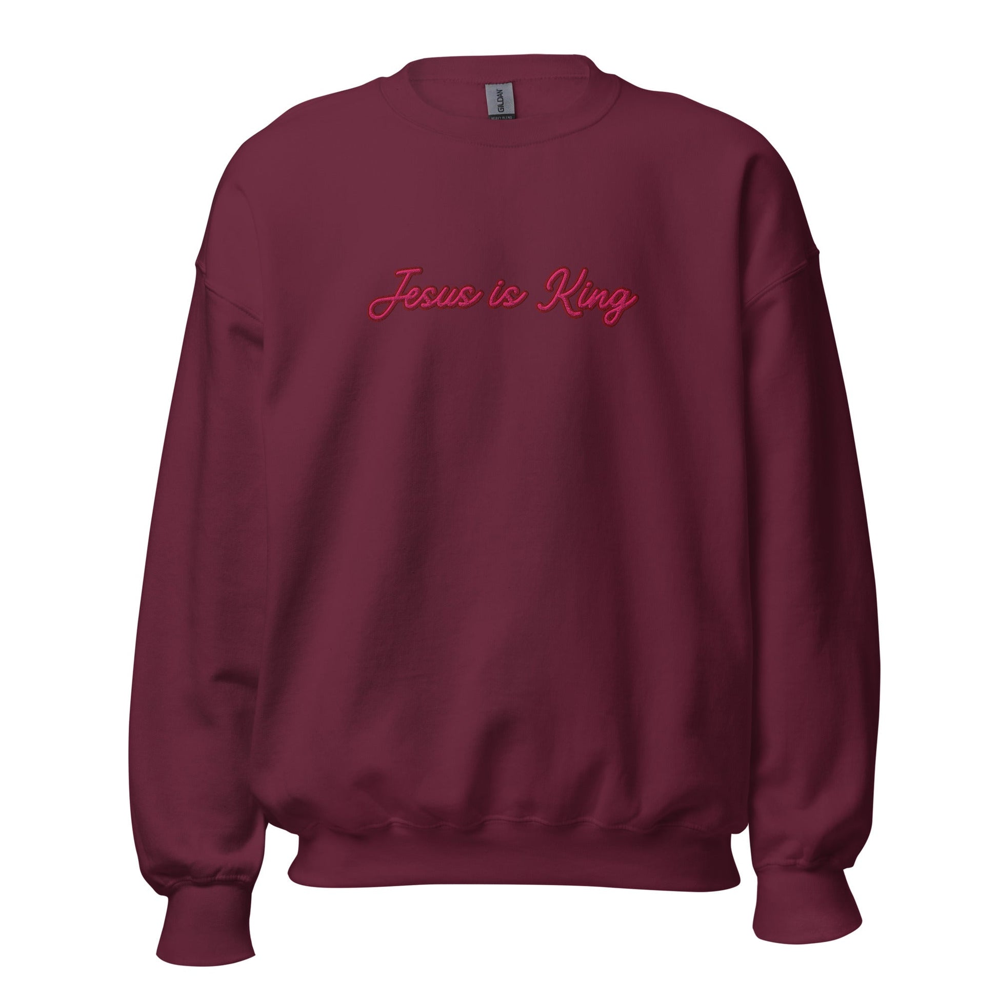 Jesus is King Maroon CrewneckT - SHIRTHello Bella LLC
