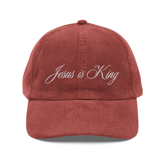Jesus is King Vintage corduroy capEMBROIDERYHello Bella LLC