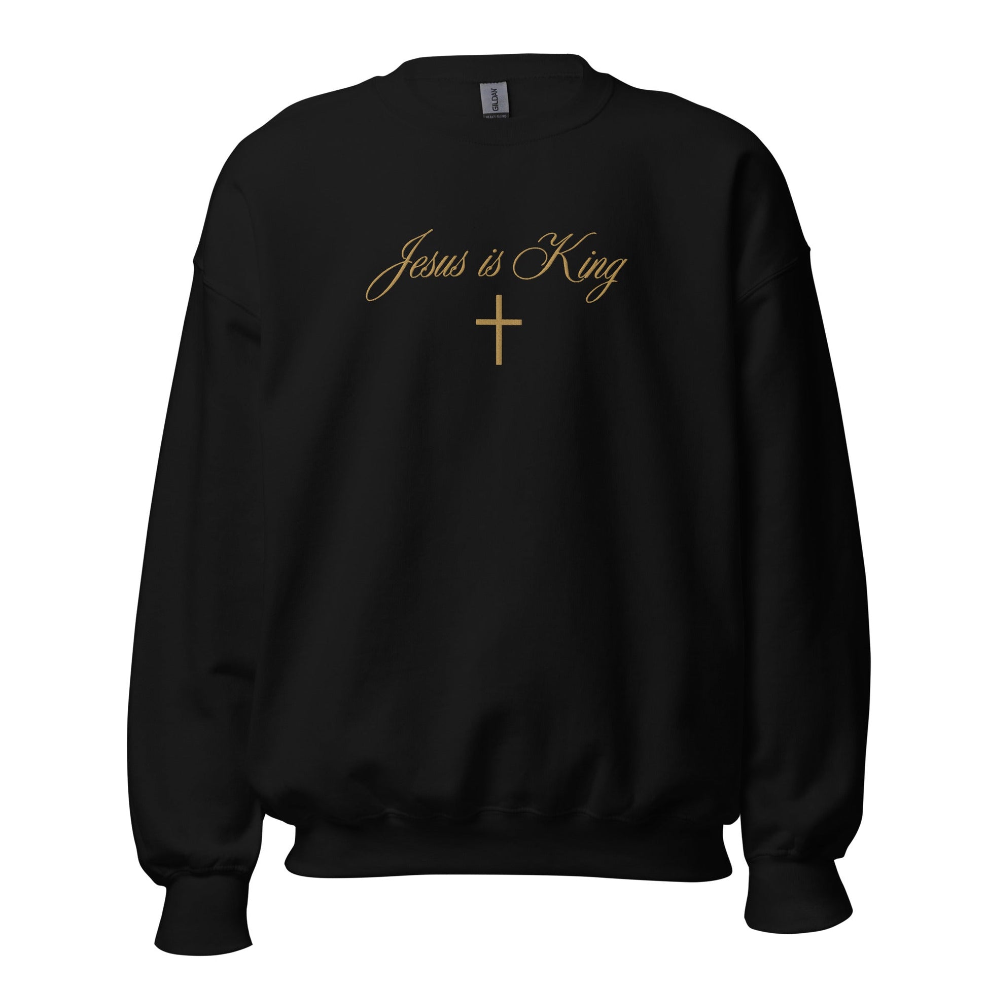 Jesus is King with cross crewneckT - SHIRTHello Bella LLC