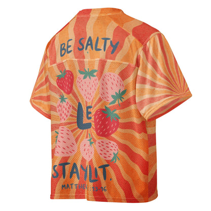 Jesus is King/Be Salty Stay Lit Boxy football jerseyCUT - SEWHello Bella LLC