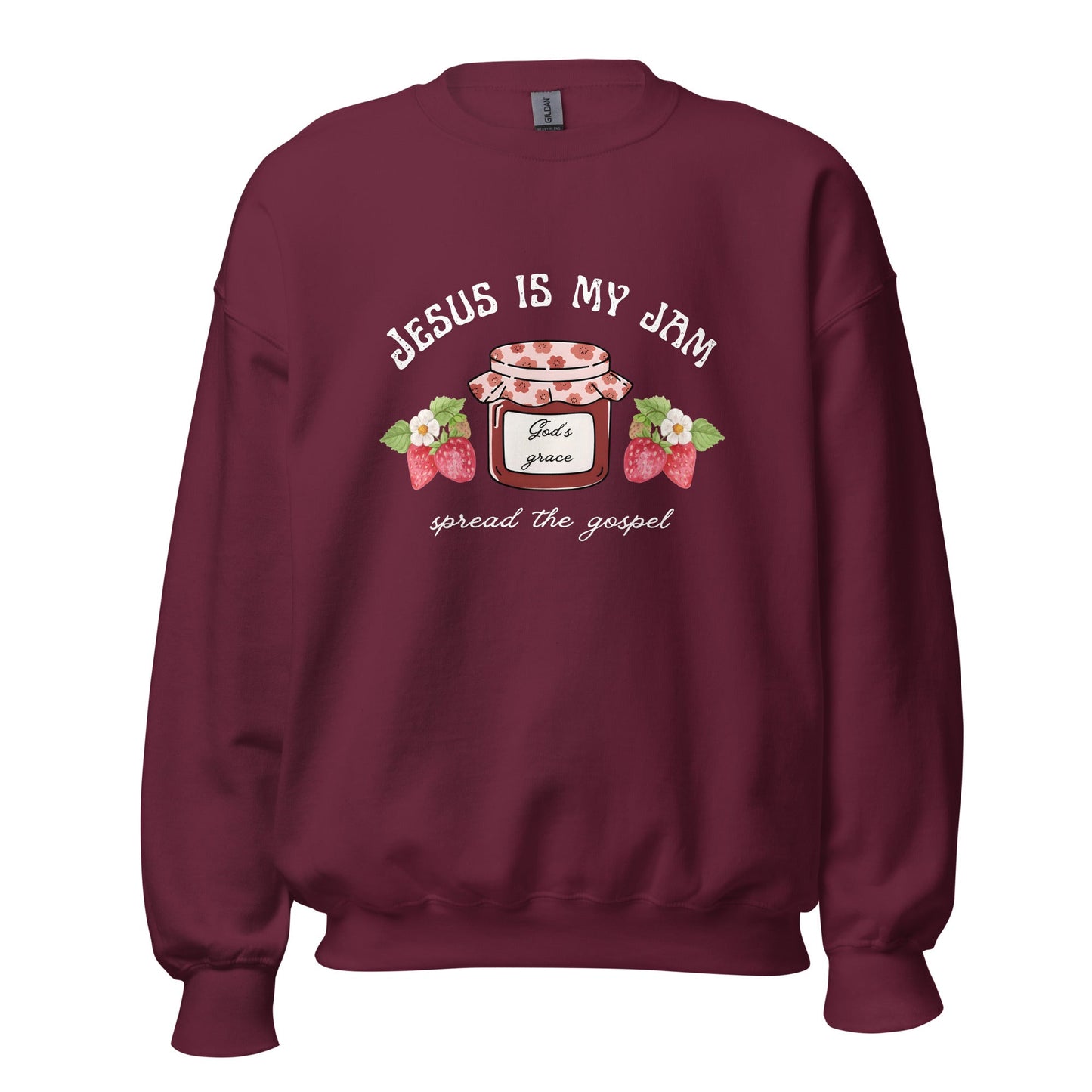 Jesus is my jam white letter crewneckT - SHIRTHello Bella LLC