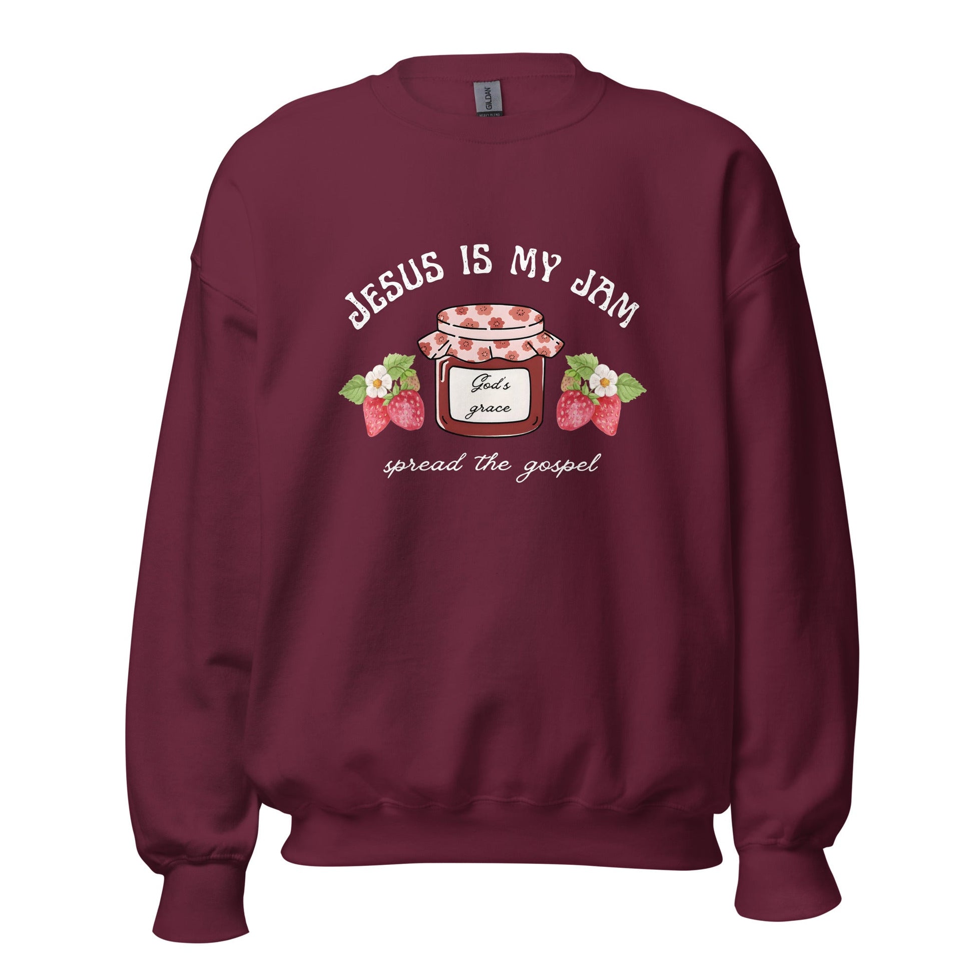 Jesus is my jam white letter crewneckT - SHIRTHello Bella LLC