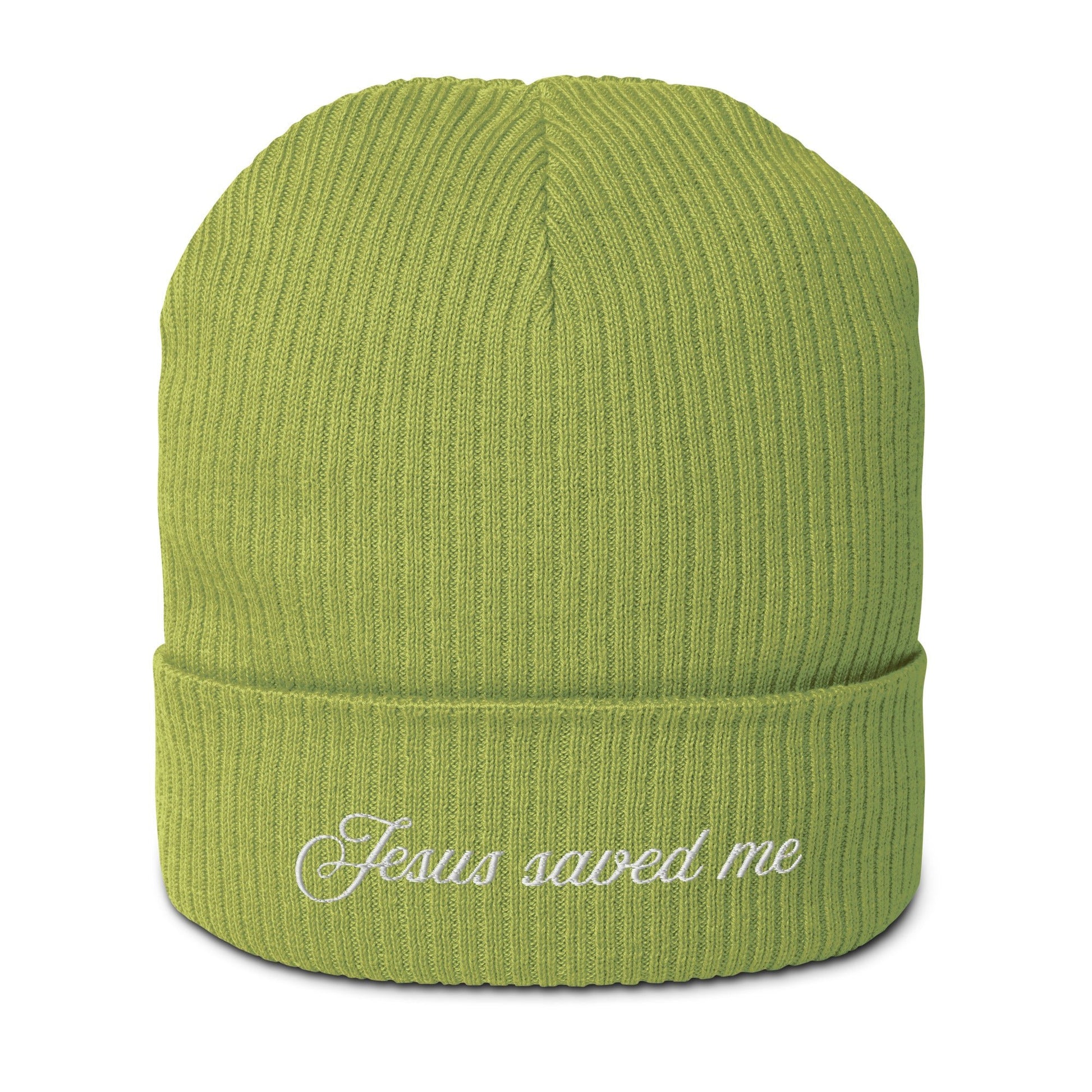 Jesus Saved Me Organic ribbed beanieEMBROIDERYHello Bella LLC