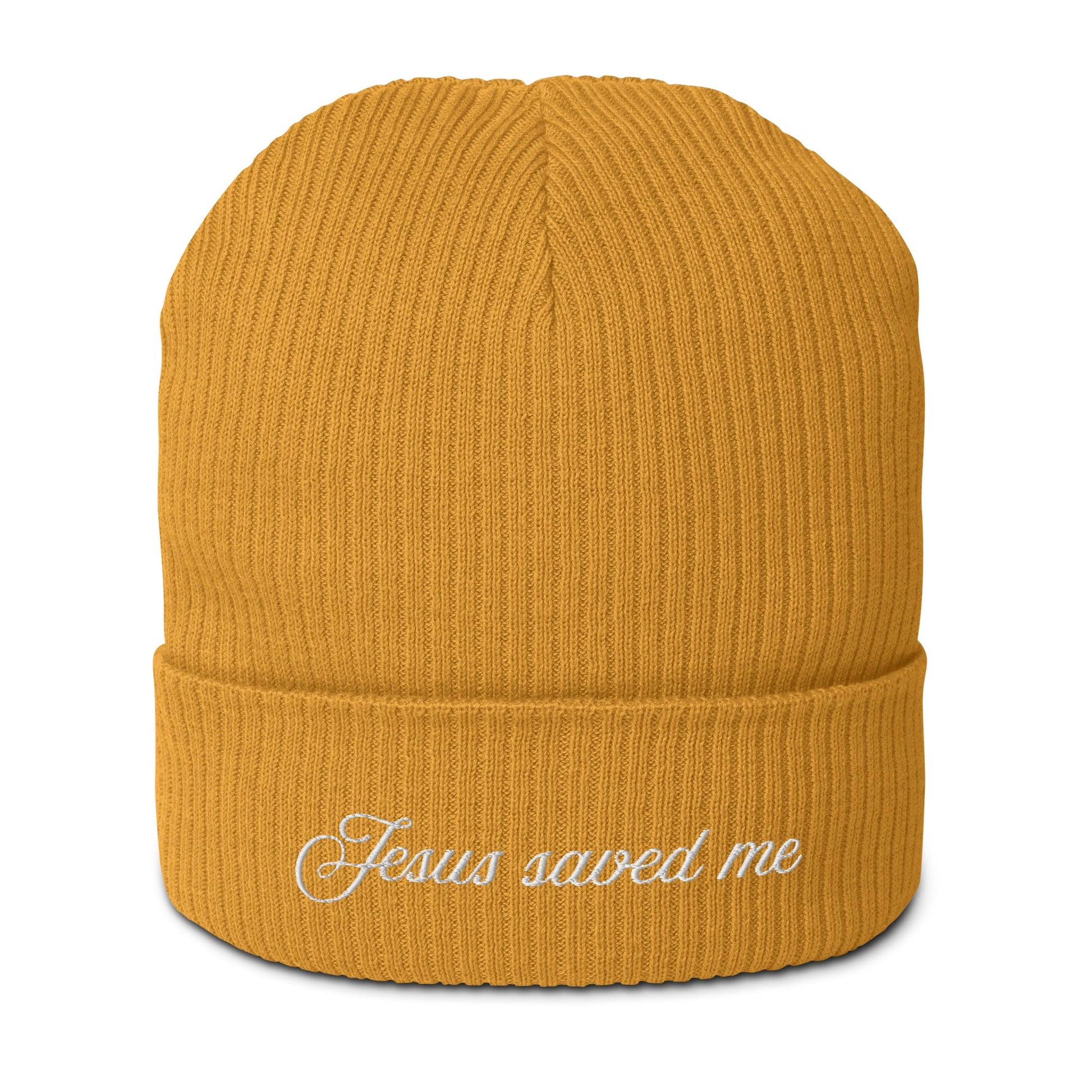 Jesus Saved Me Organic ribbed beanieEMBROIDERYHello Bella LLC