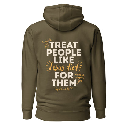 Jesus Saved Me/Treat People Like Jesus Died For Them Too HoodieT - SHIRTHello Bella LLC