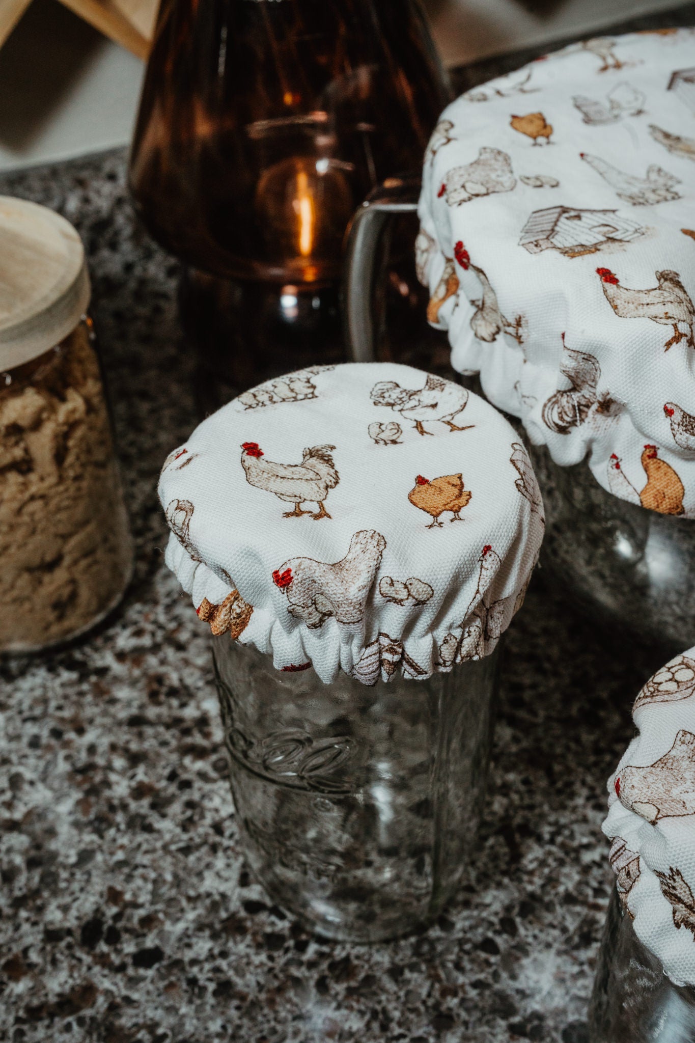 Chicken Homestead Jar Cover