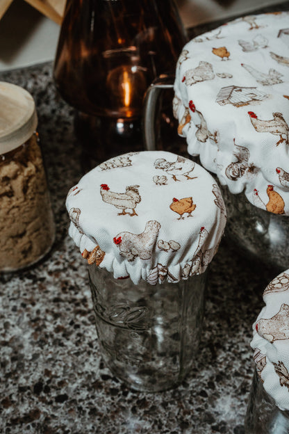 Chicken Homestead Jar Cover