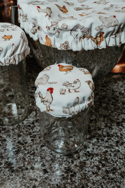 Chicken Homestead Jar Cover