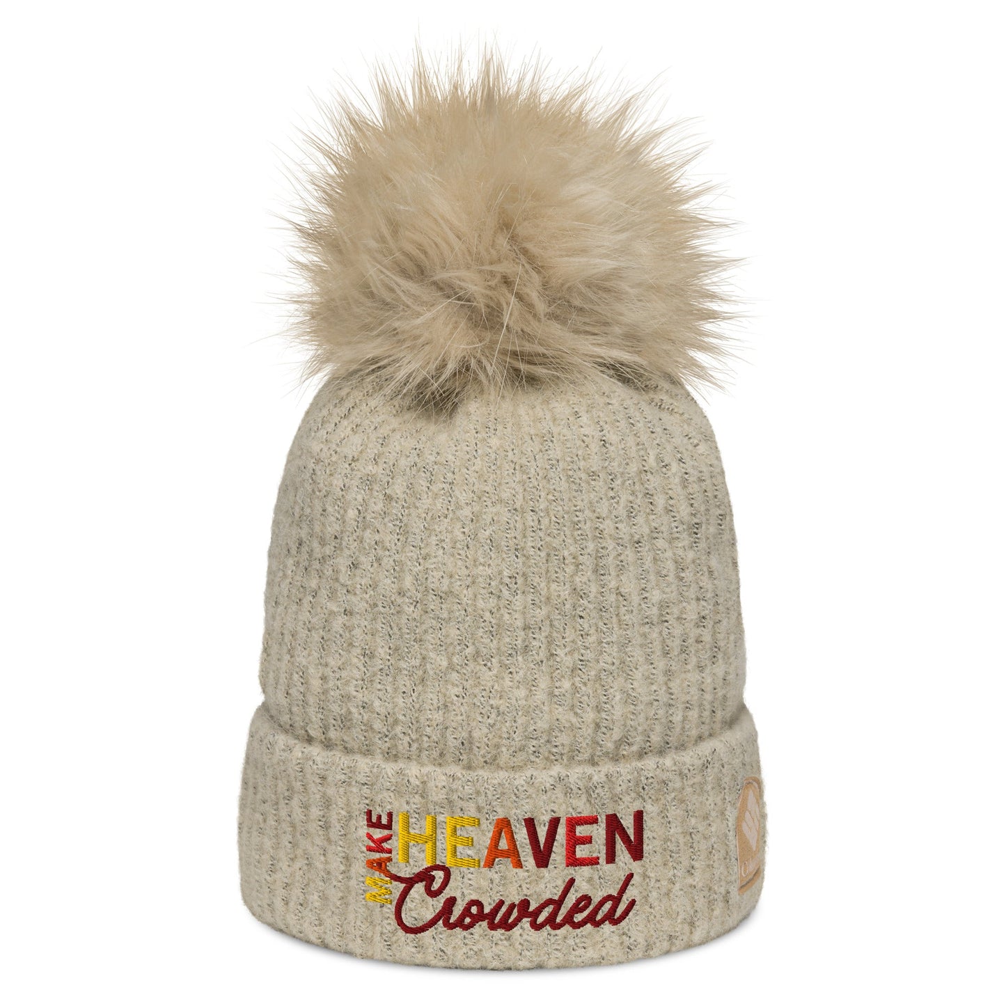 Make Heaven Crowded Columbia pom - pom beanieEMBROIDERYHello Bella LLC