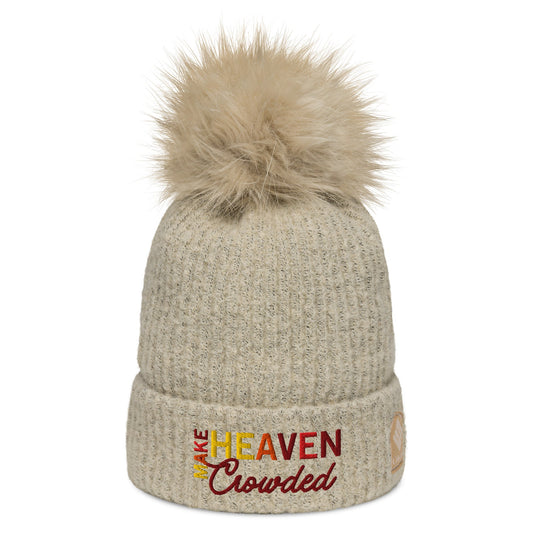 Make Heaven Crowded Columbia pom - pom beanieEMBROIDERYHello Bella LLC