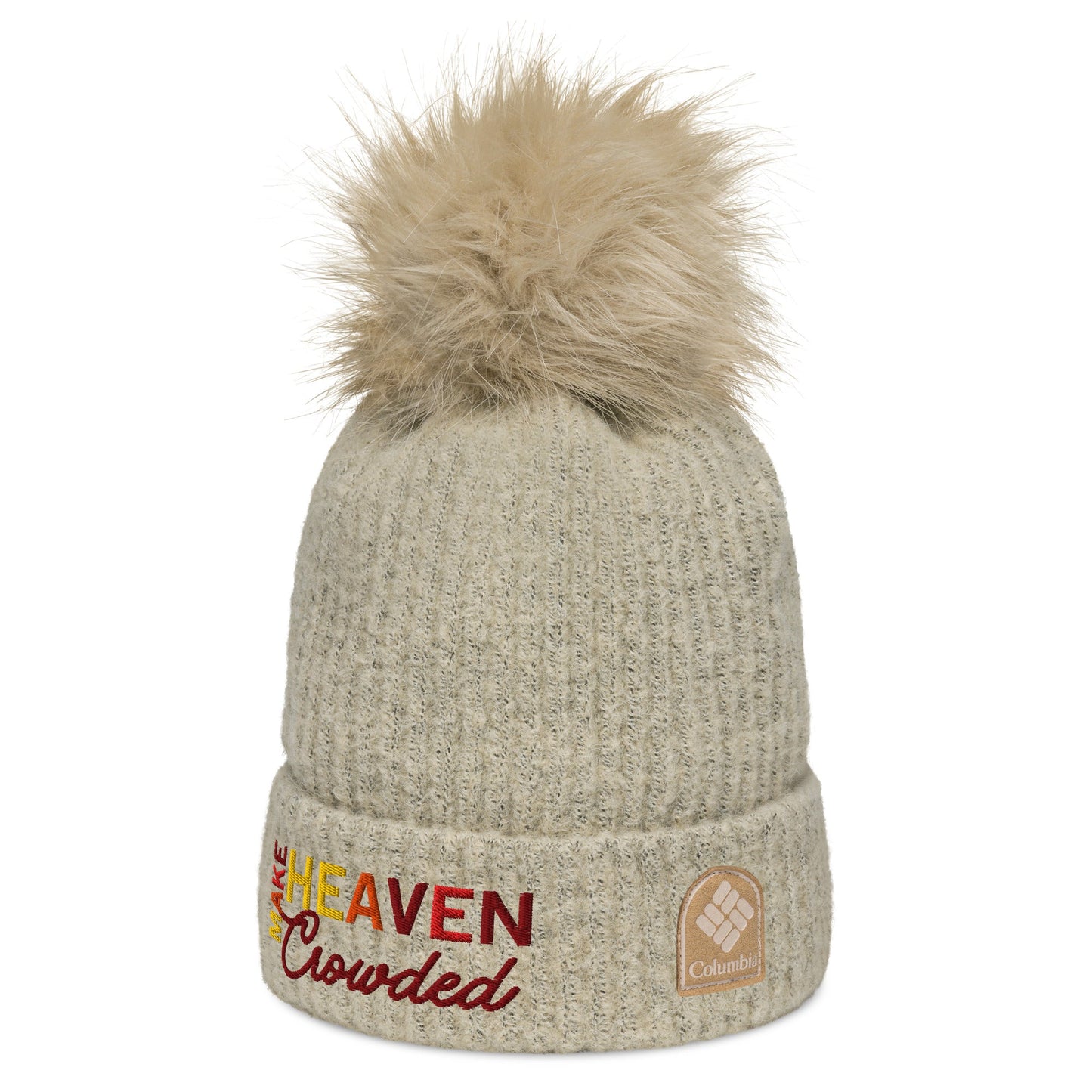 Make Heaven Crowded Columbia pom - pom beanieEMBROIDERYHello Bella LLC