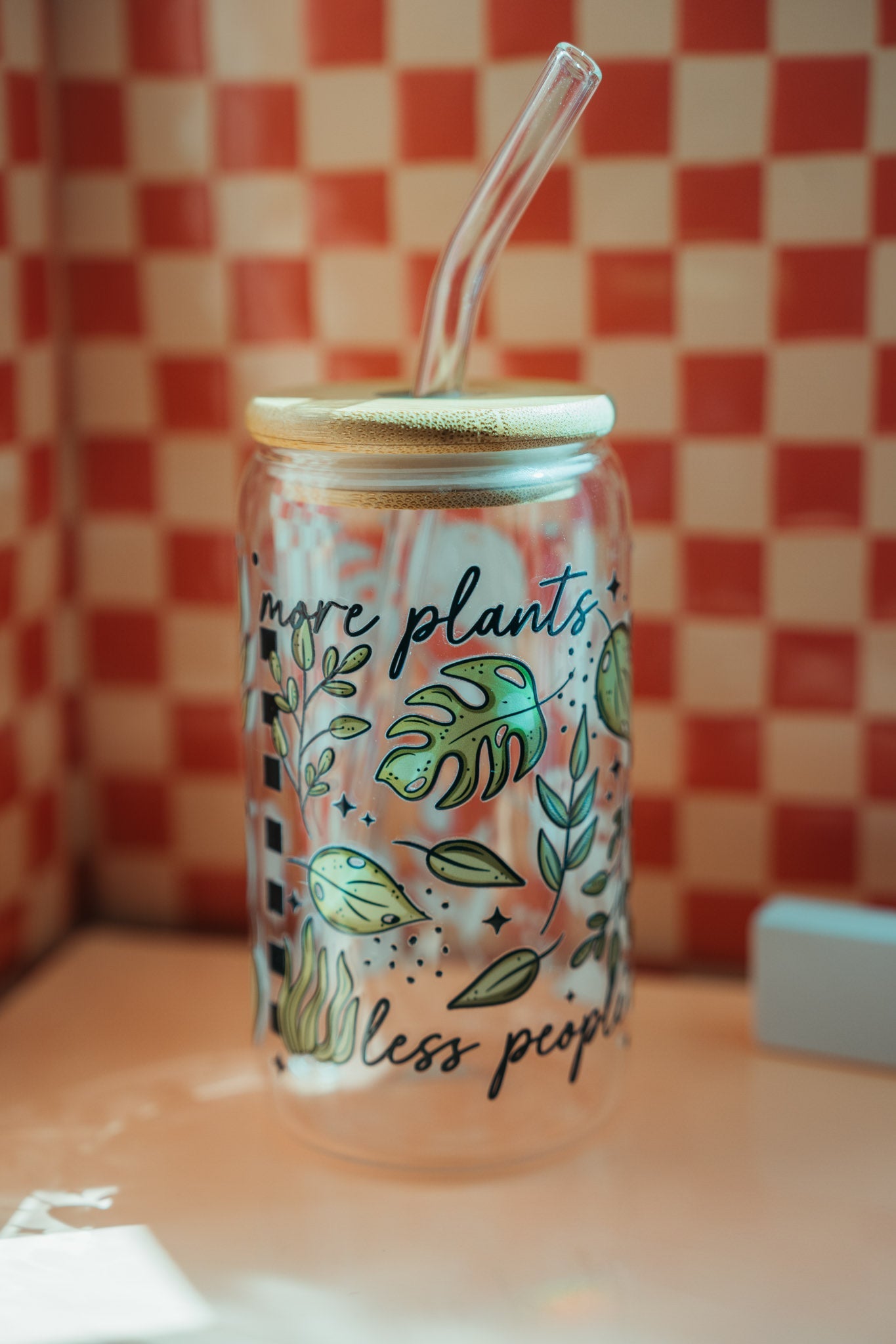 More Plants Less People Glass CupWebster Wax Company