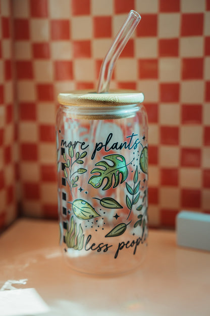 More Plants Less People Glass CupWebster Wax Company