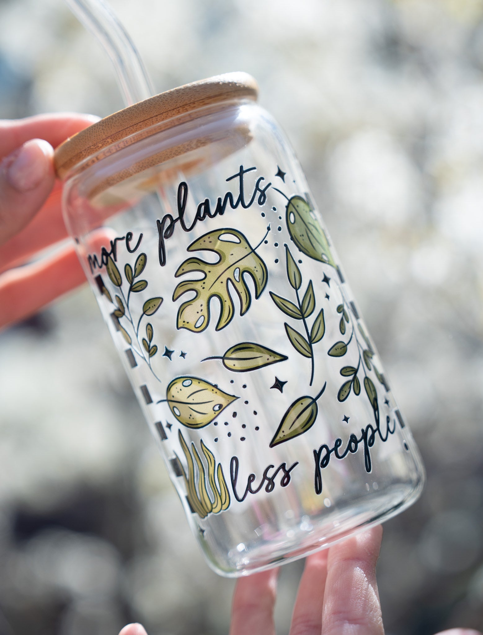 More Plants Less People Glass CupWebster Wax Company