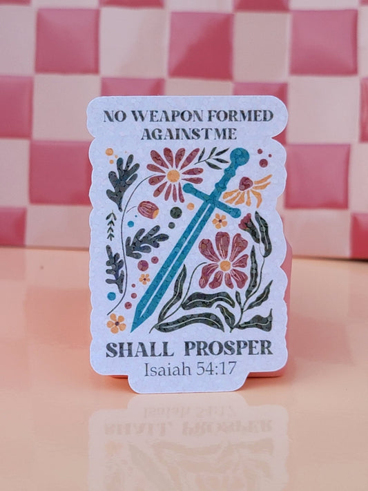 No Weapon Formed Against Me Shall Prosper Isaiah 54:17 StickerWebster Wax Company
