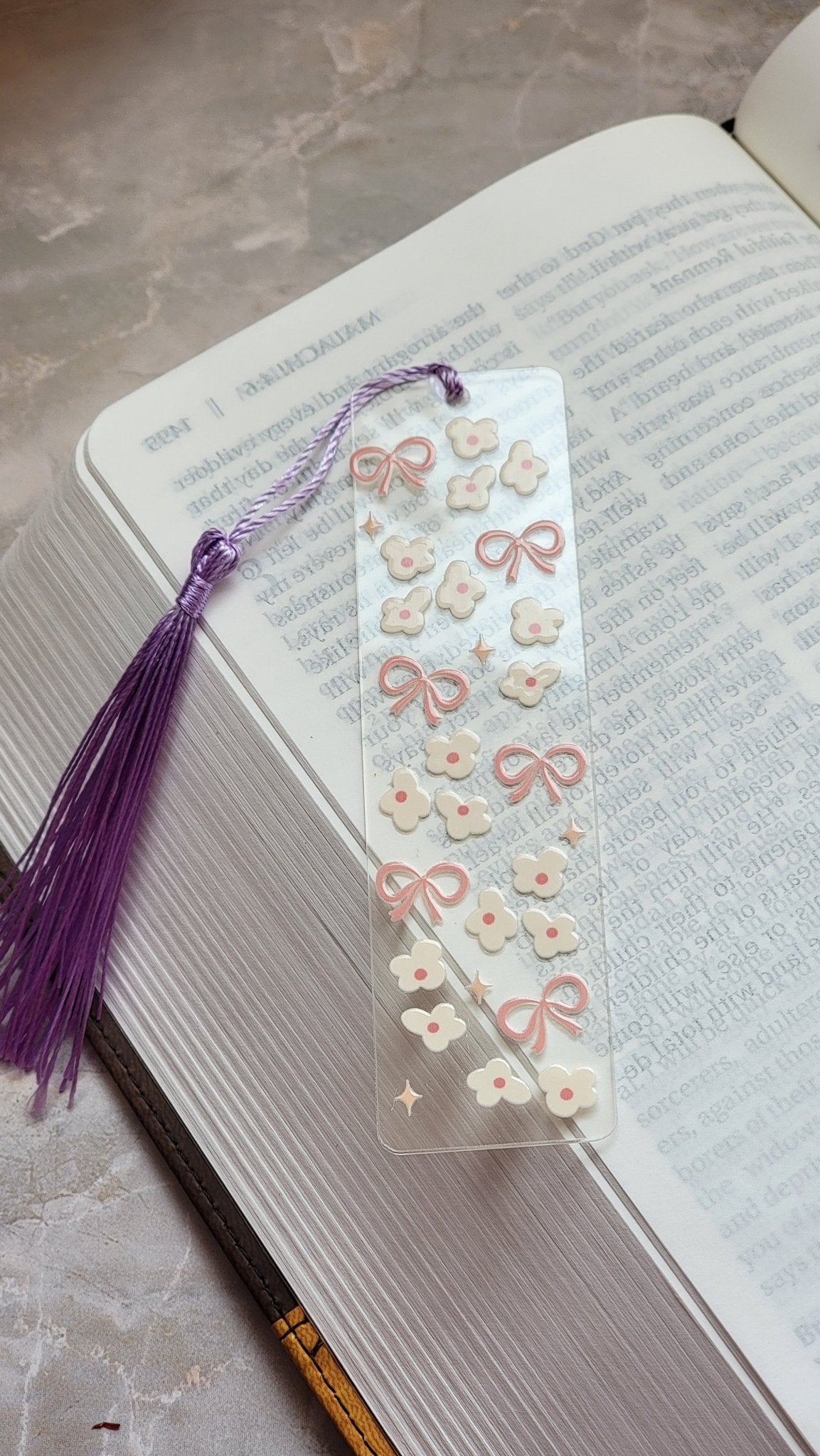 Pink Bow and Flower BookmarkWebster Wax Company