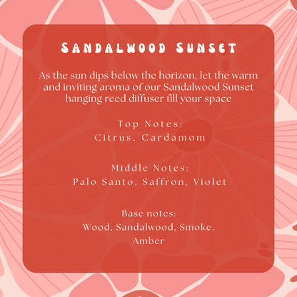 Sandalwood Sunset Hanging Reed DiffuserWebster Wax Company