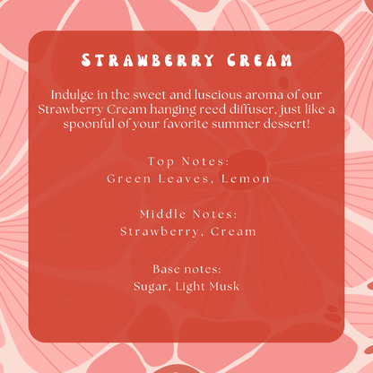 Strawberry Cream Hanging Reed DiffuserWebster Wax Company