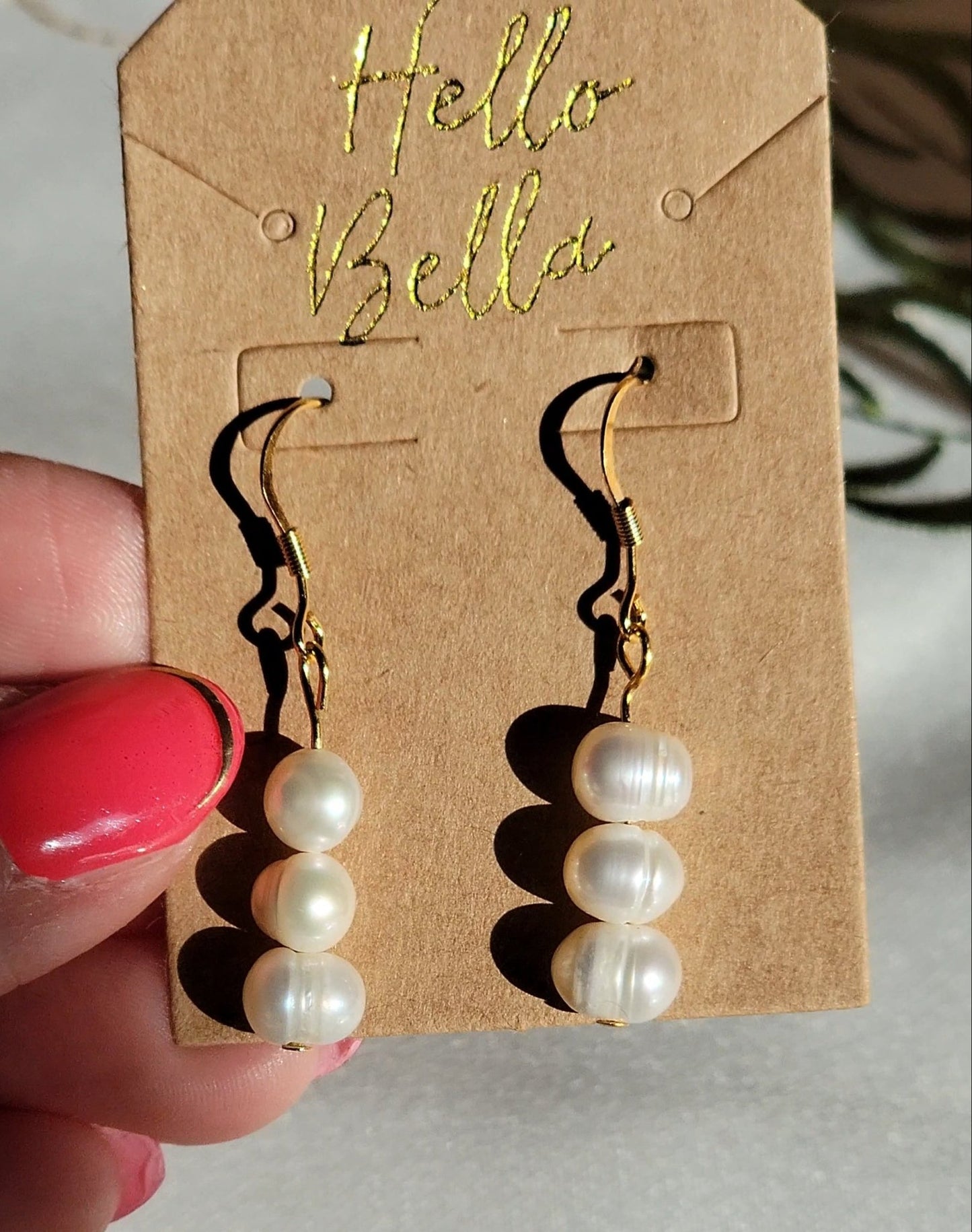 Trinity Earrings: 18k Gold Plated Stainless SteelHello Bella LLC